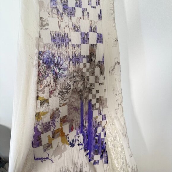 Save the Queen White Maxi Dress Mixed Media Lace Geometric Floral Fairy Y2K M - Picture 4 of 15